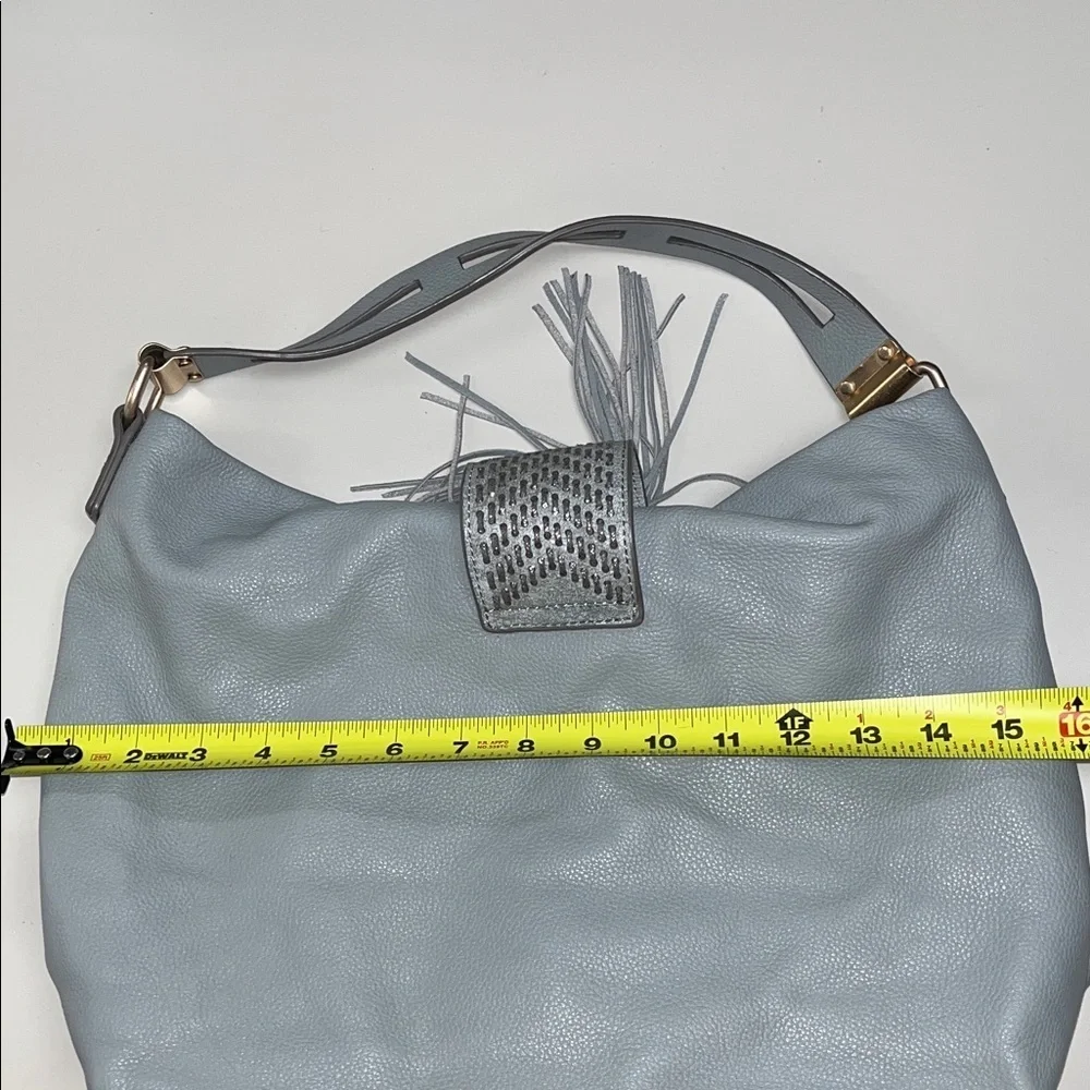 Foley + Corinna Baby Blue / Gray Faux Leather Shoulder Bag